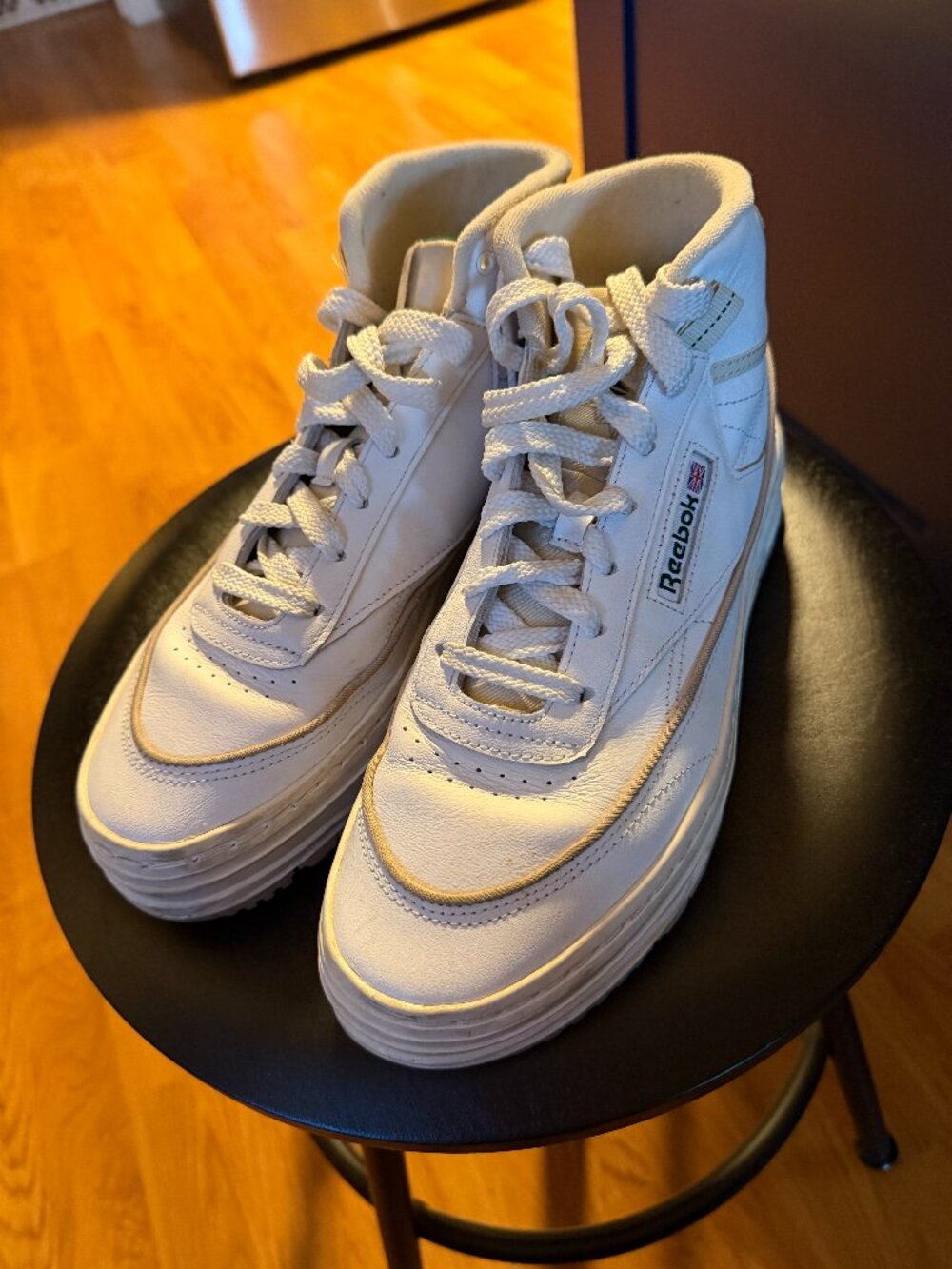 Reebok Club C Geo Mid Platform Sneakers White Green 8.5